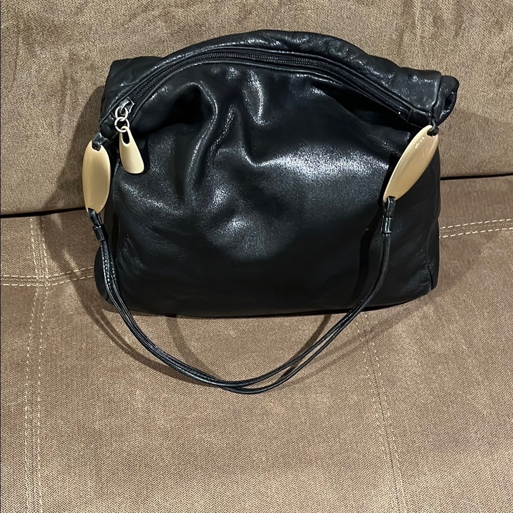 Elegant Black Leather Handbag